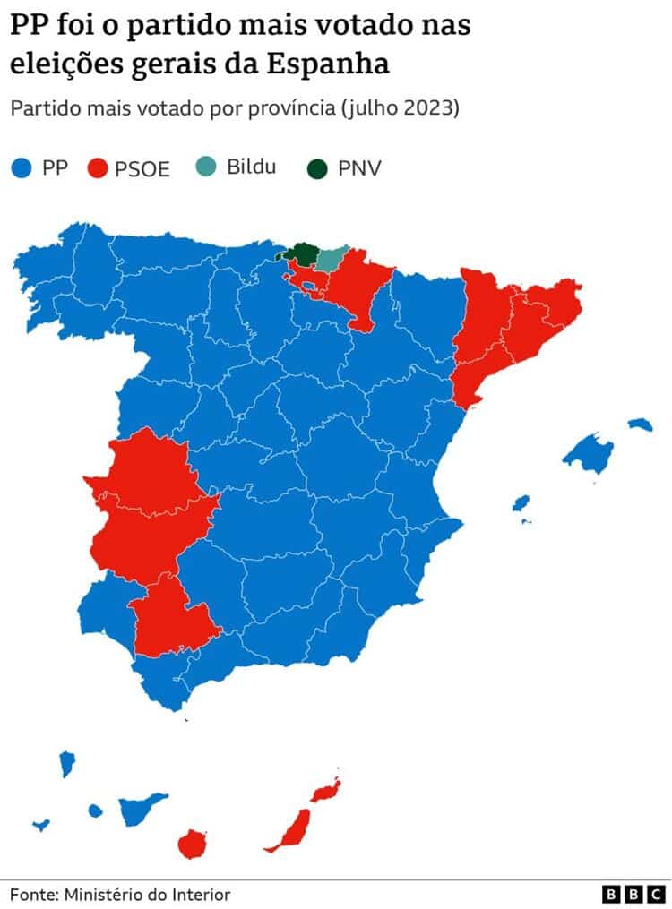 Espanha: mapa para turismo das províncias e cidades do país